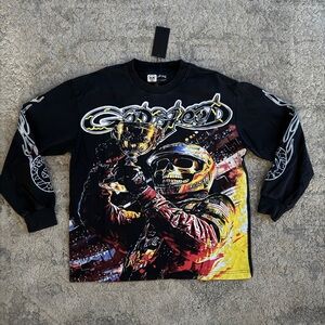 Black Graphic Long Sleeve Shirt